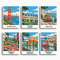 San Francisco travel poster mini paint by numbers collection