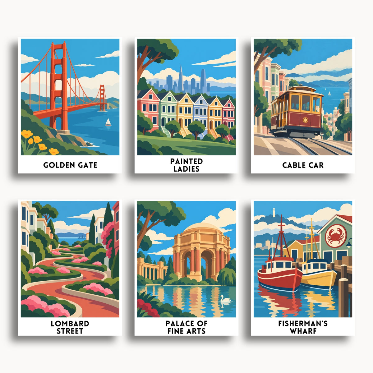 San Francisco travel poster mini paint by numbers collection