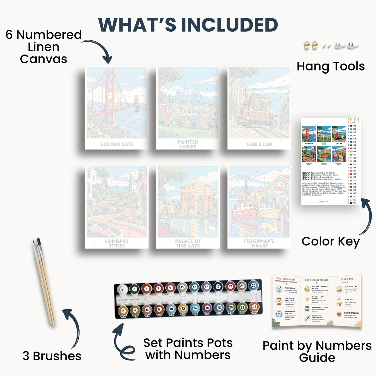 San Francisco travel poster mini paint by numbers collection