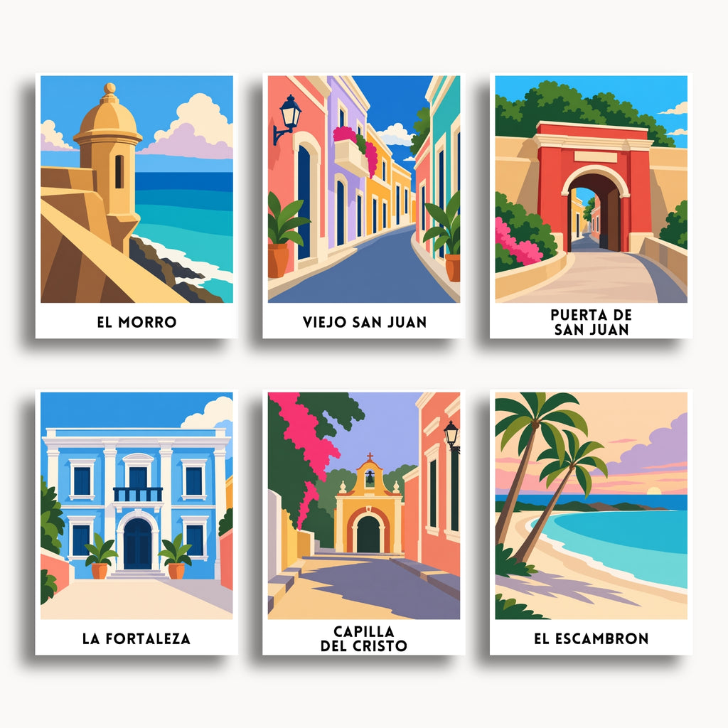 San Juan travel poster mini paint by numbers collection