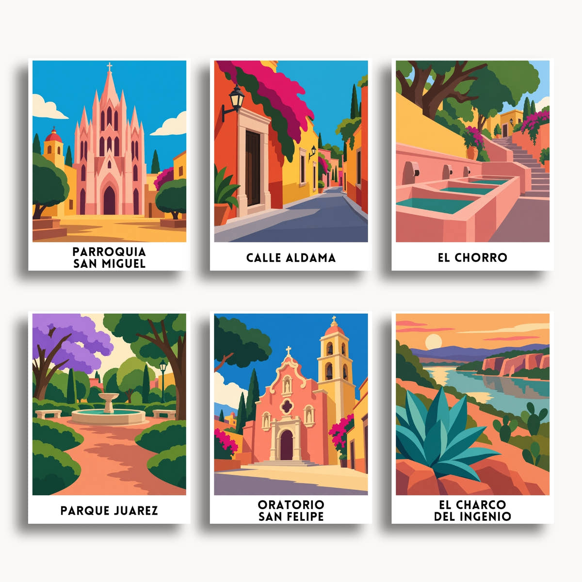 San Miguel de Allende travel poster mini paint by numbers collection