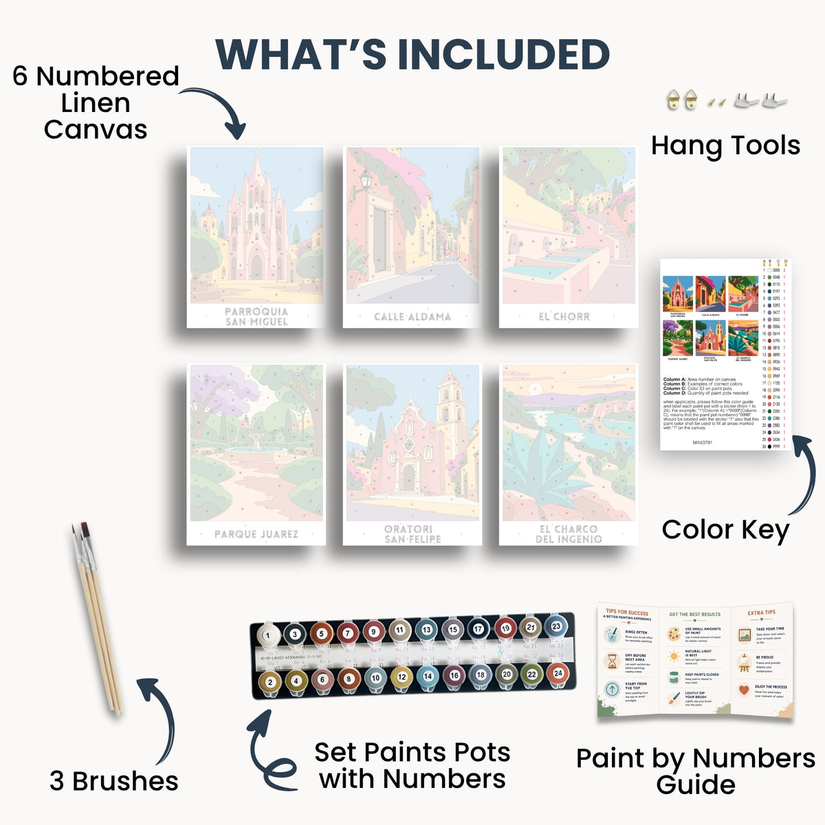 San Miguel de Allende travel poster mini paint by numbers collection