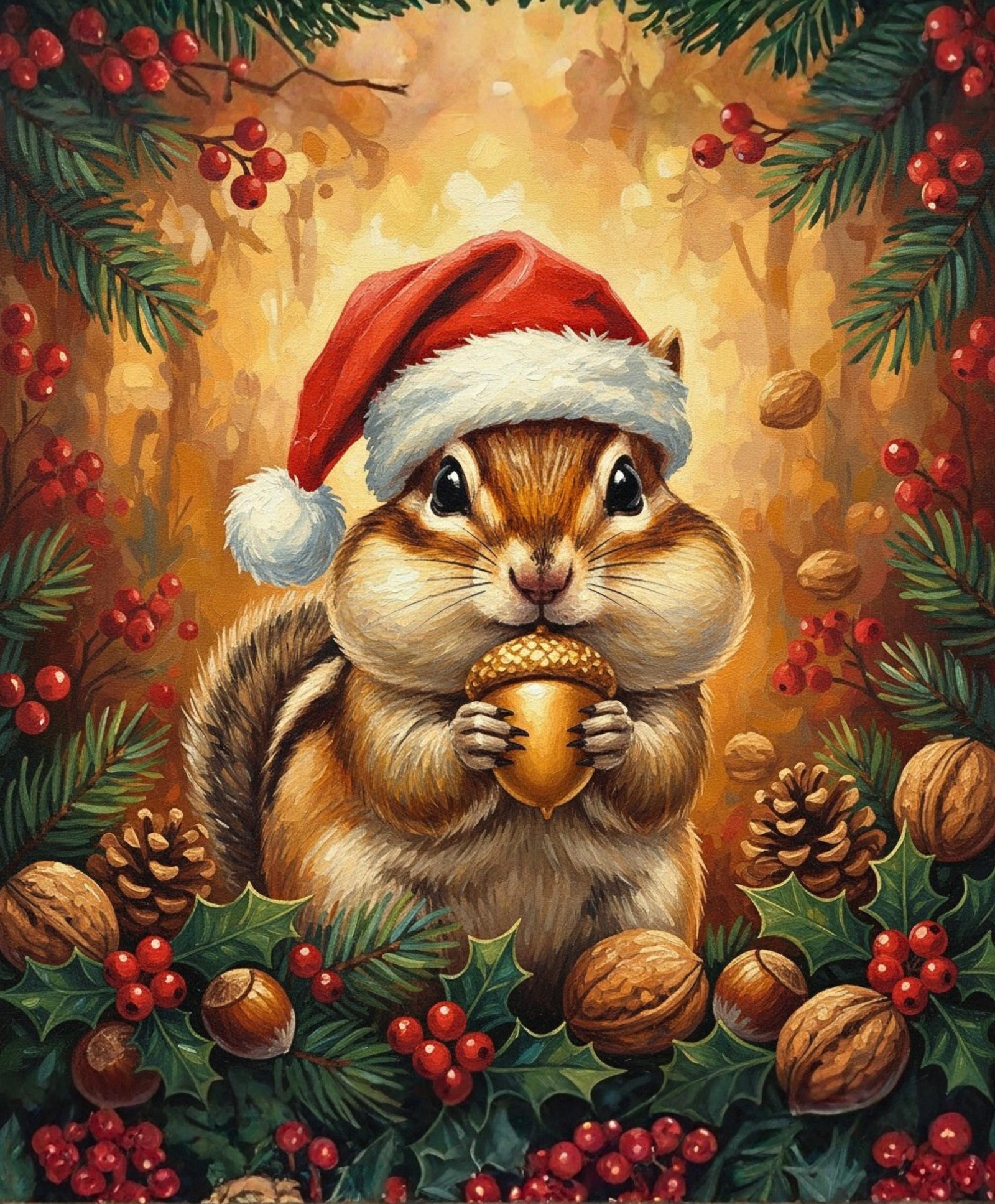 Santa’s Little Forager paint by numbers artwork