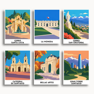 Santiago travel poster mini paint by numbers collection