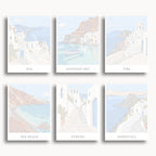 Santorini travel poster mini paint by numbers collection