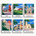 São Paulo travel poster mini paint by numbers collection