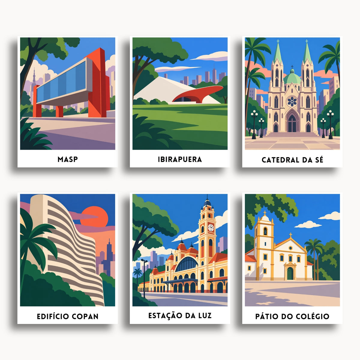 São Paulo travel poster mini paint by numbers collection