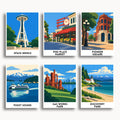 Seattle travel poster mini paint by numbers collection