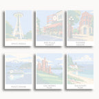 Seattle travel poster mini paint by numbers collection
