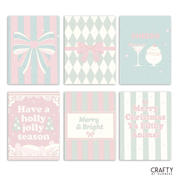 Merry Messages – Set of 6 Mini Paint by Numbers