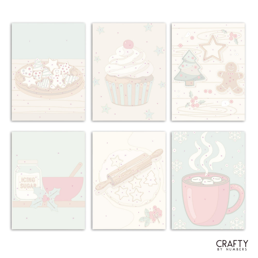 Holiday Baking – Set of 6 Mini Paint by Numbers