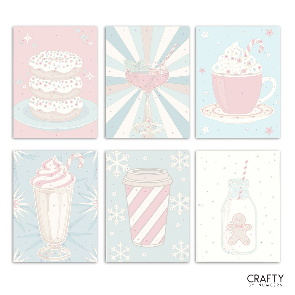 Sweet Sips – Set of 6 Mini Paint by Numbers