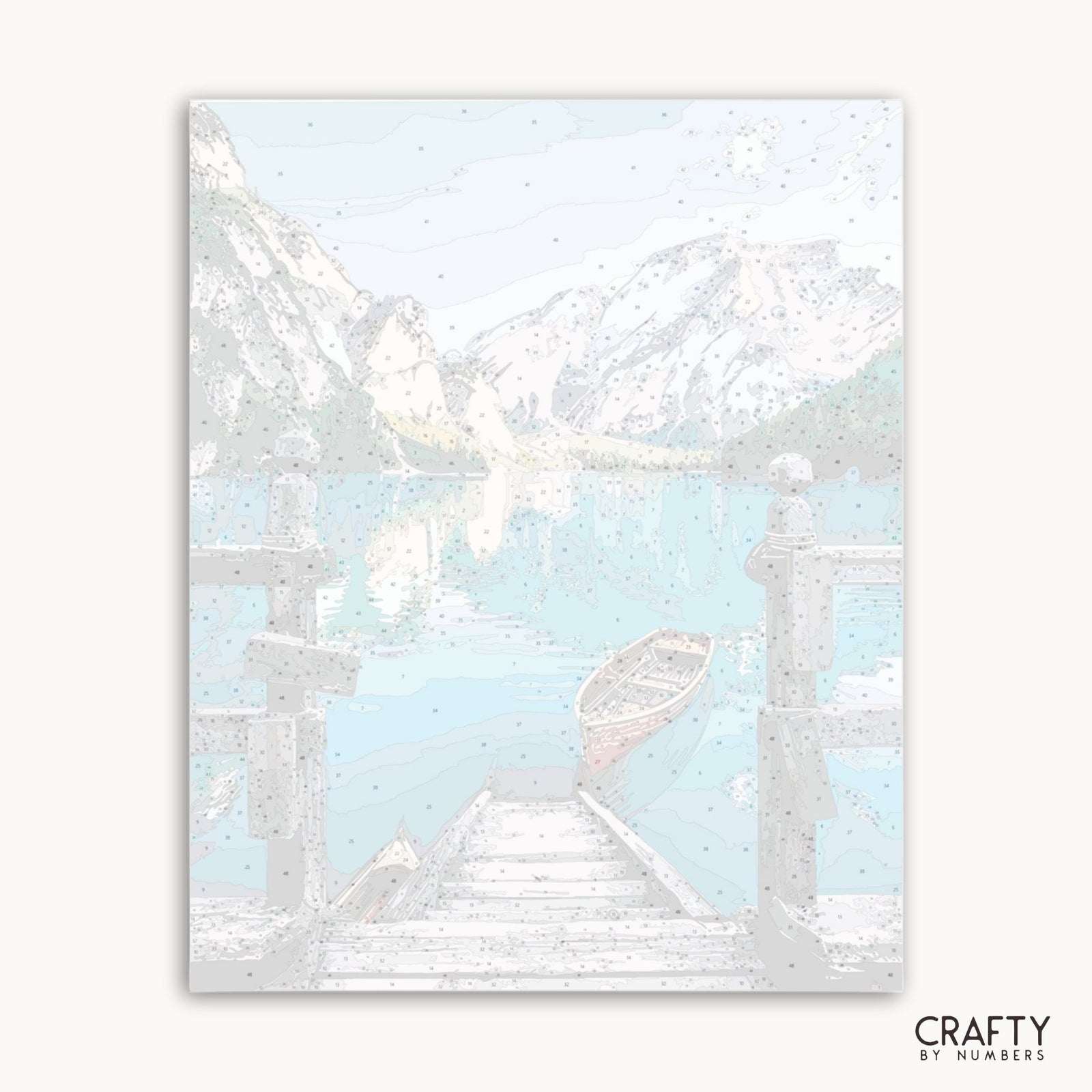 Italia Bella Lake numbered reference sheet with mountain view