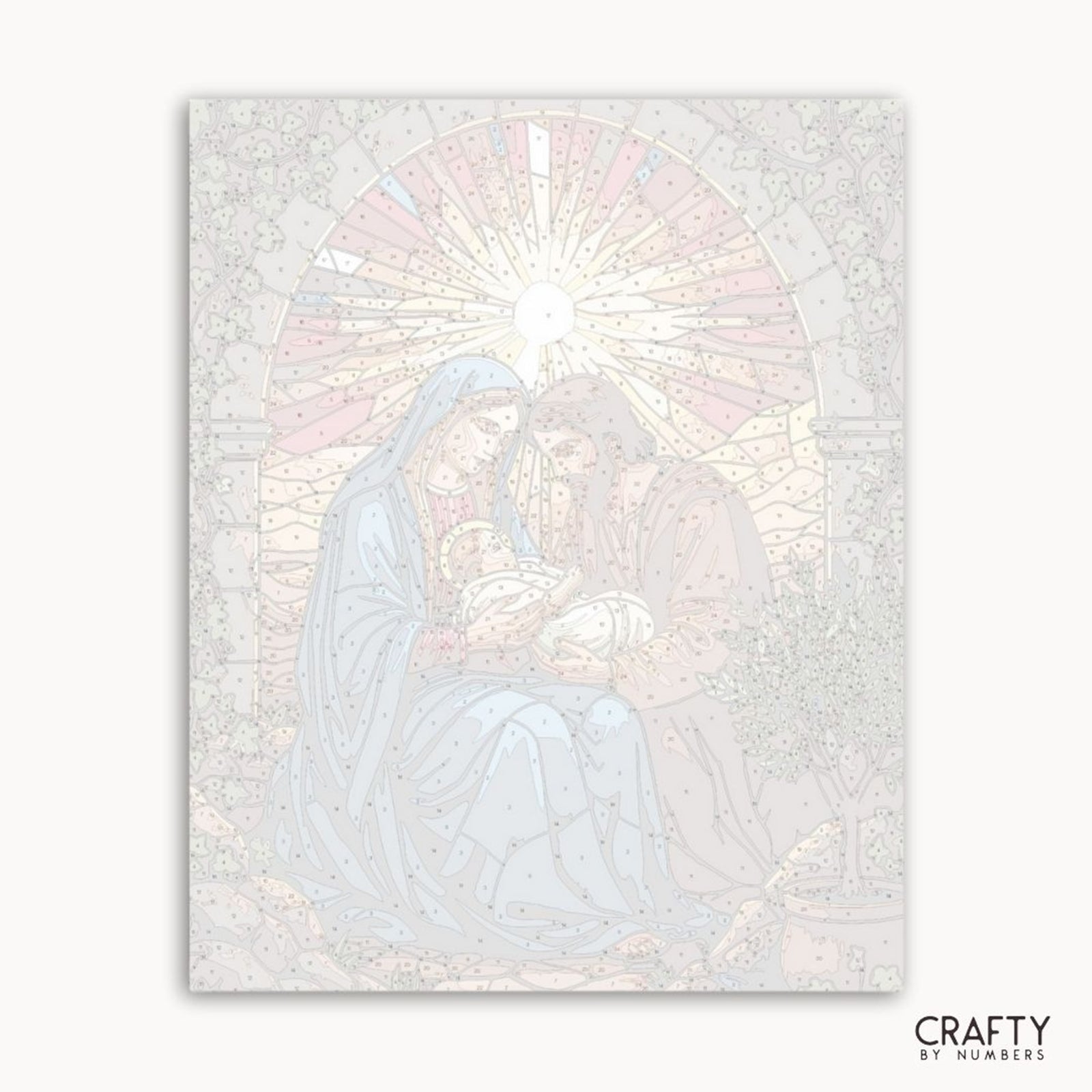 Holy Family paint by numbers artwork