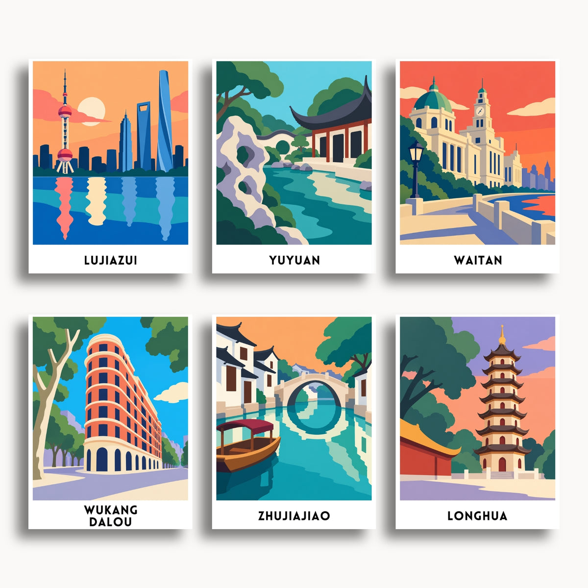 Shanghai travel poster mini paint by numbers collection