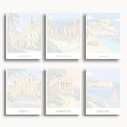 Sicily travel poster mini paint by numbers collection