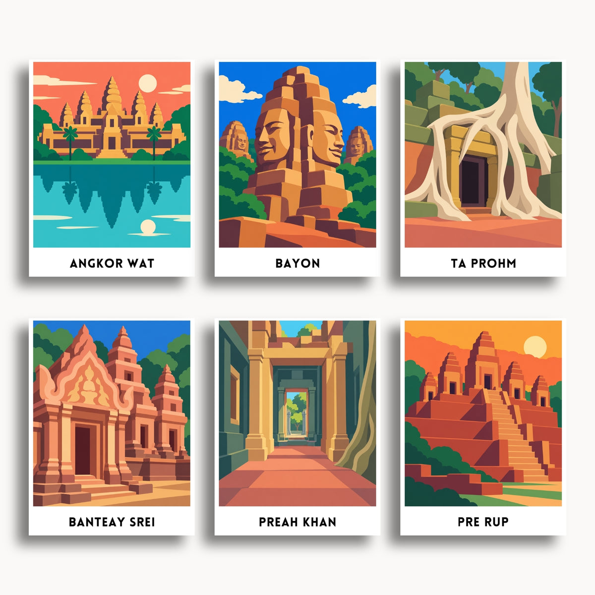 Siem Reap travel poster mini paint by numbers collection