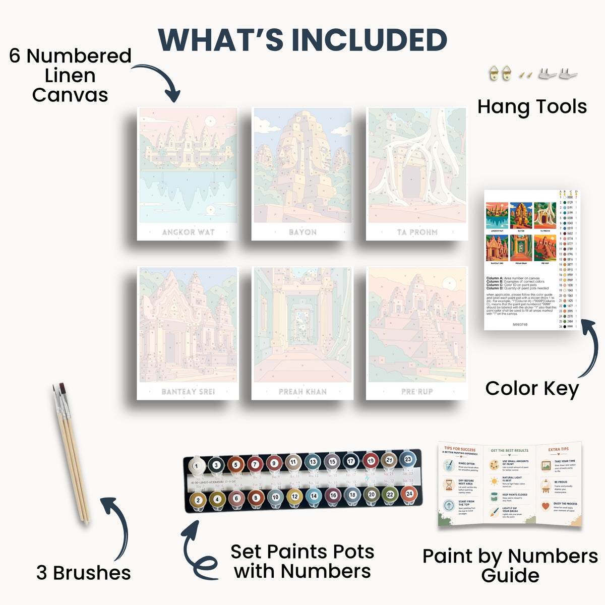 Siem Reap travel poster mini paint by numbers collection