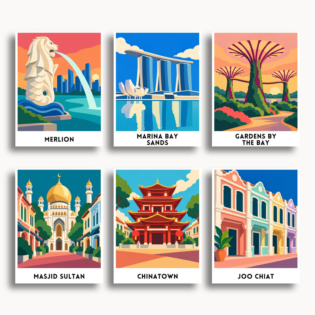 Singapore travel poster mini paint by numbers collection