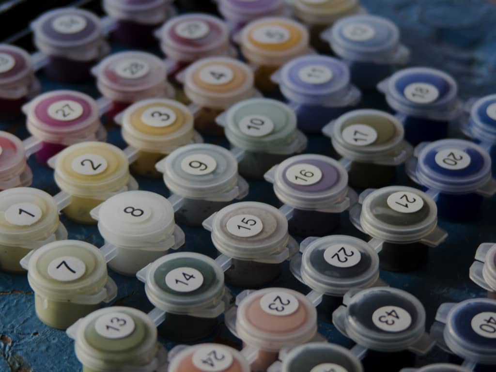 paint by numbers paint pots by Crafty by Numbers