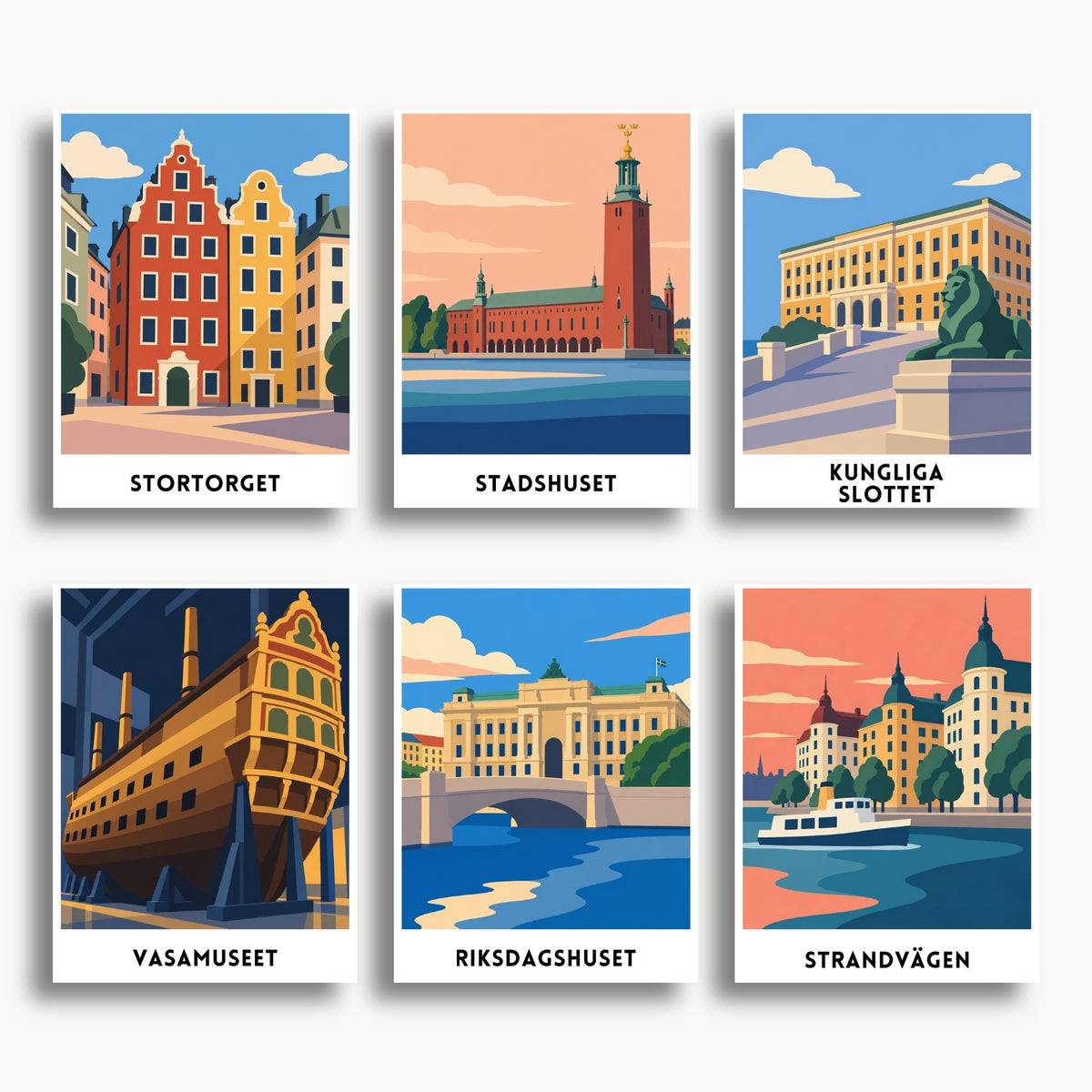 Stockholm travel poster mini paint by numbers collection