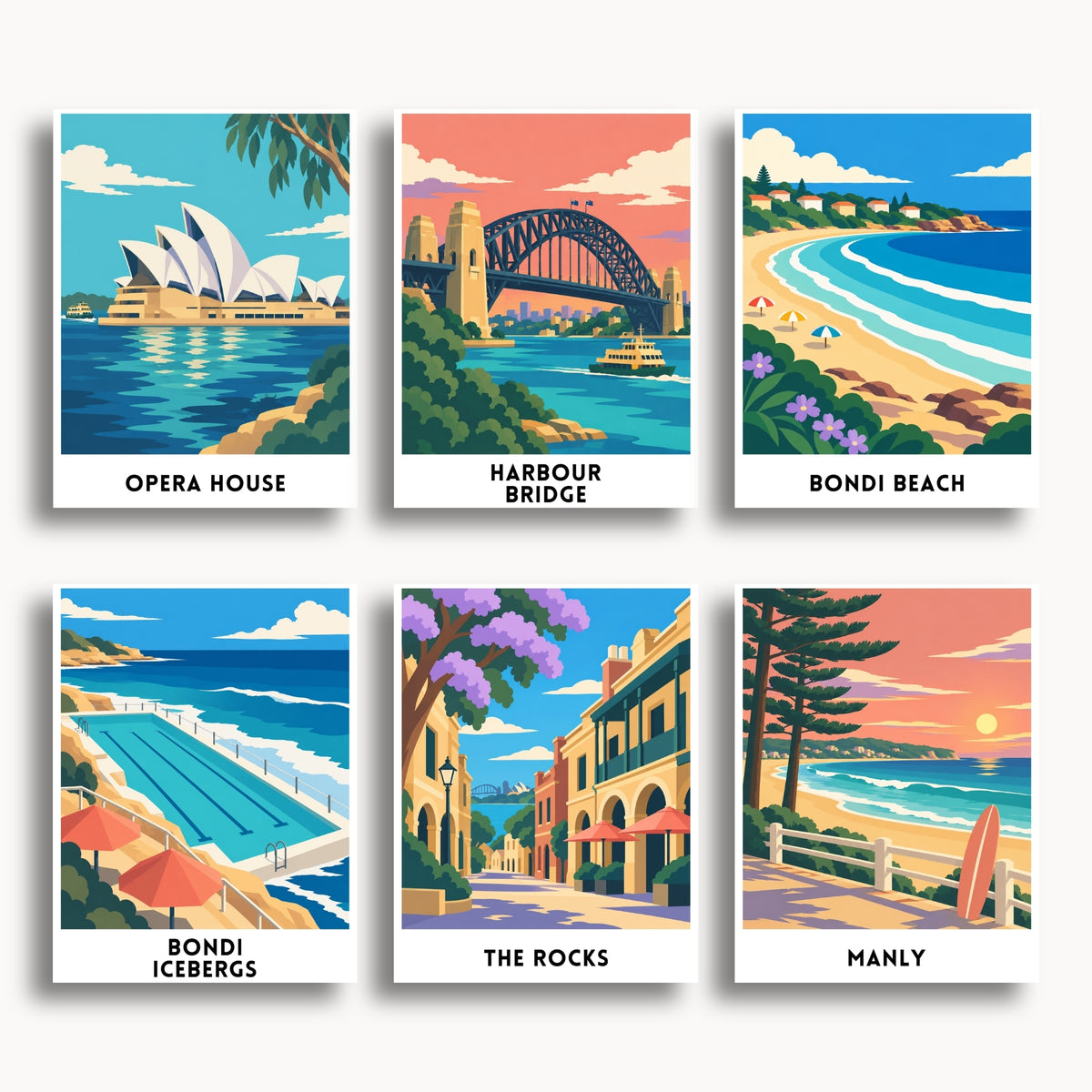 Sydney travel poster mini paint by numbers collection