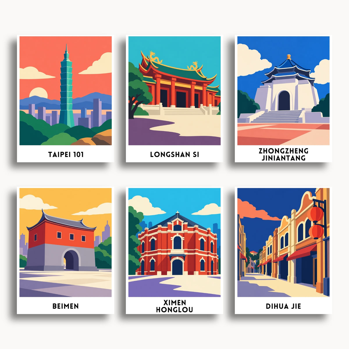 Taipei travel poster mini paint by numbers collection