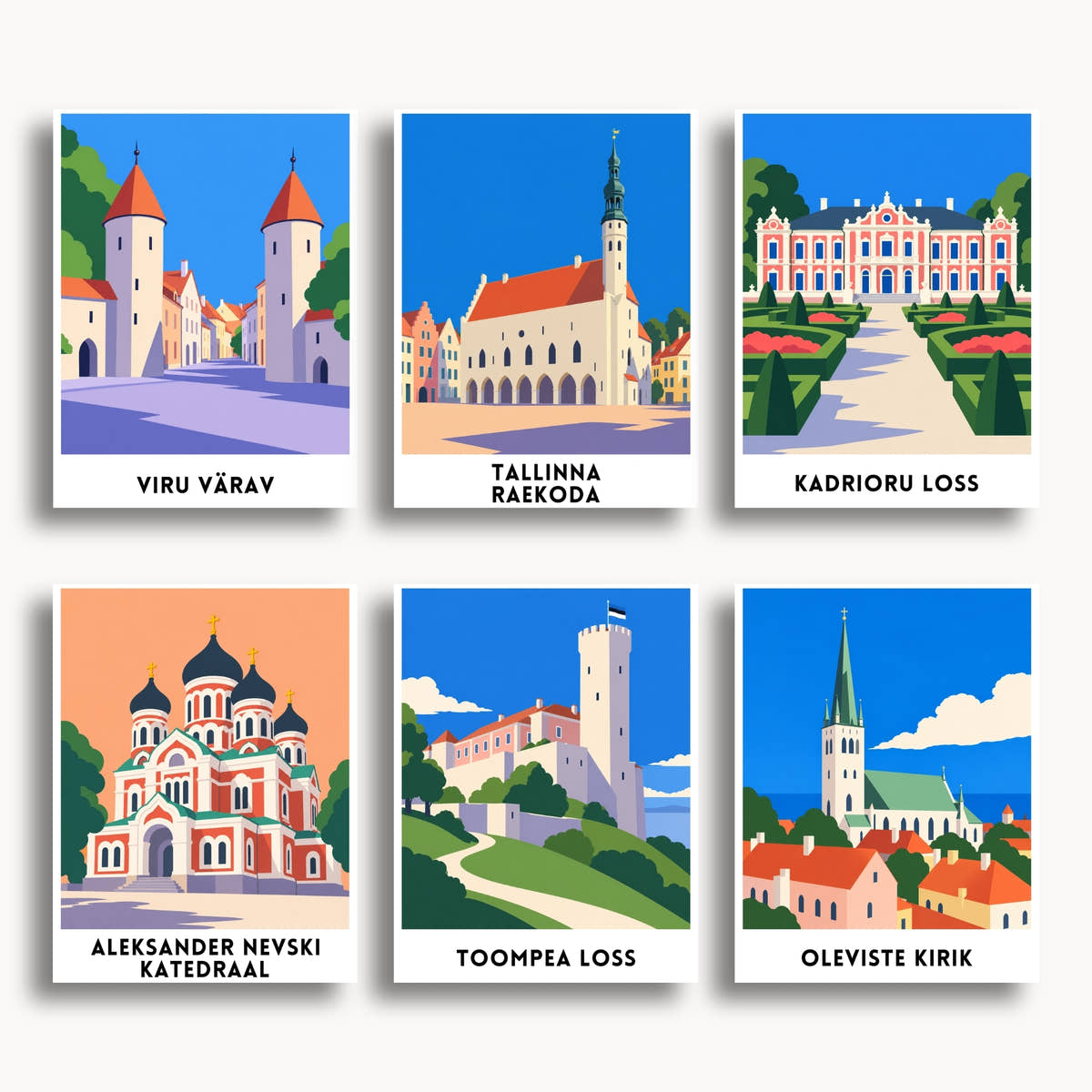Tallinn travel poster mini paint by numbers collection