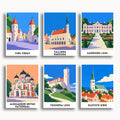 Tallinn travel poster mini paint by numbers collection