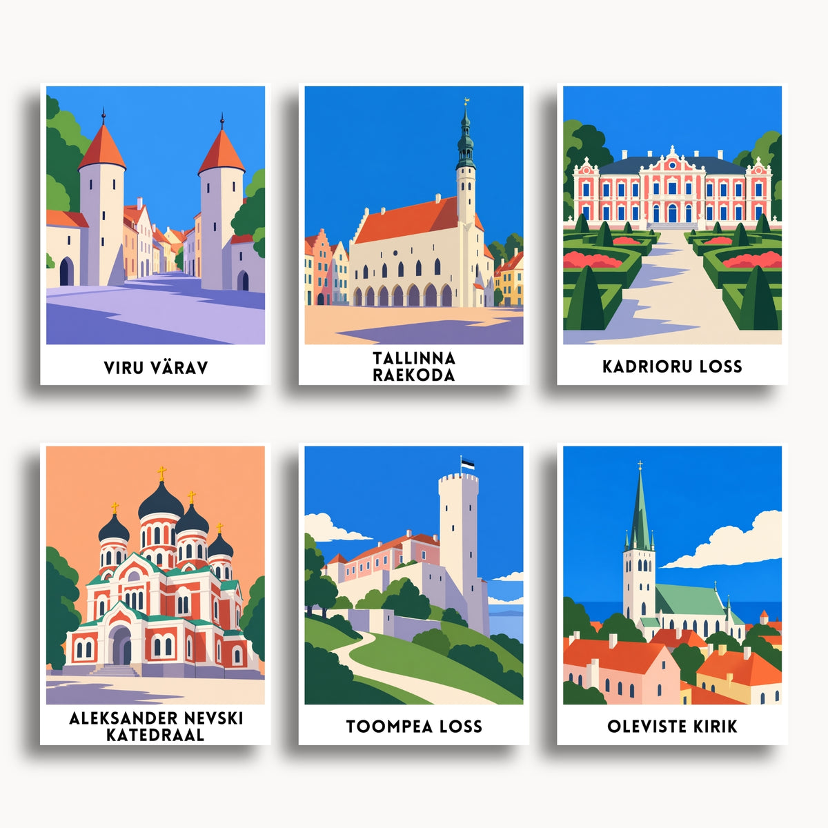 Tallinn travel poster mini paint by numbers collection