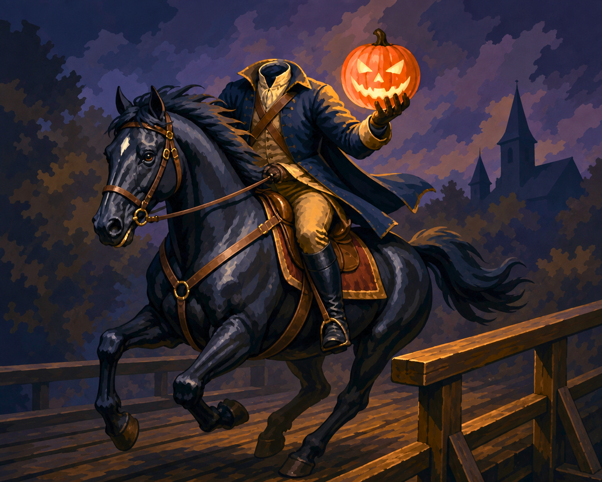 Finished The Legend Of Sleepy Hollow paint by numbers artwork