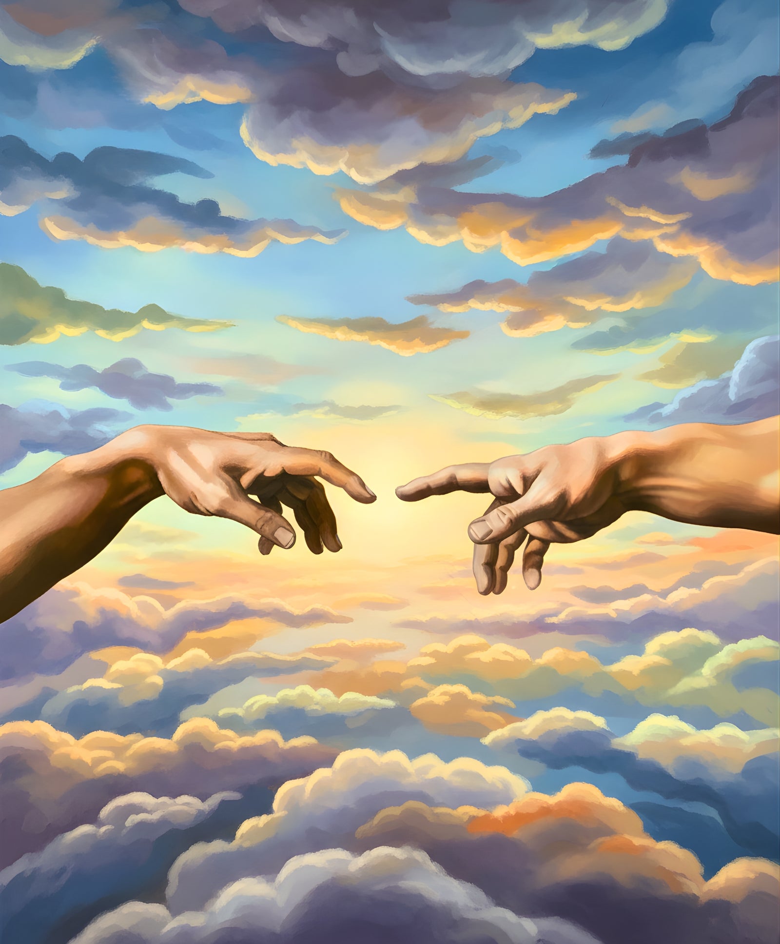 The Creation of Adam paint by numbers artwork