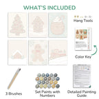 Cozy Gingerbread – Set of 6 Mini Paint by Numbers