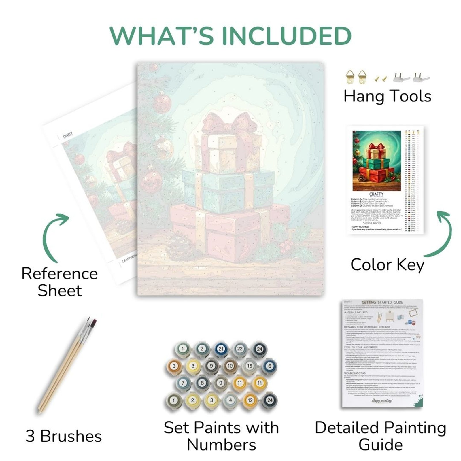 Gifts of the Season paint by numbers artwork