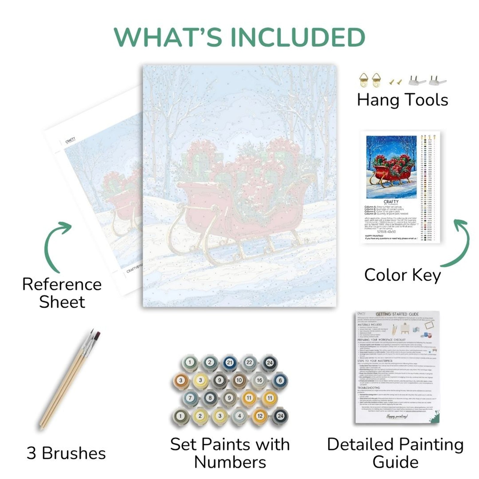 Sleighful of Cheer paint by numbers artwork