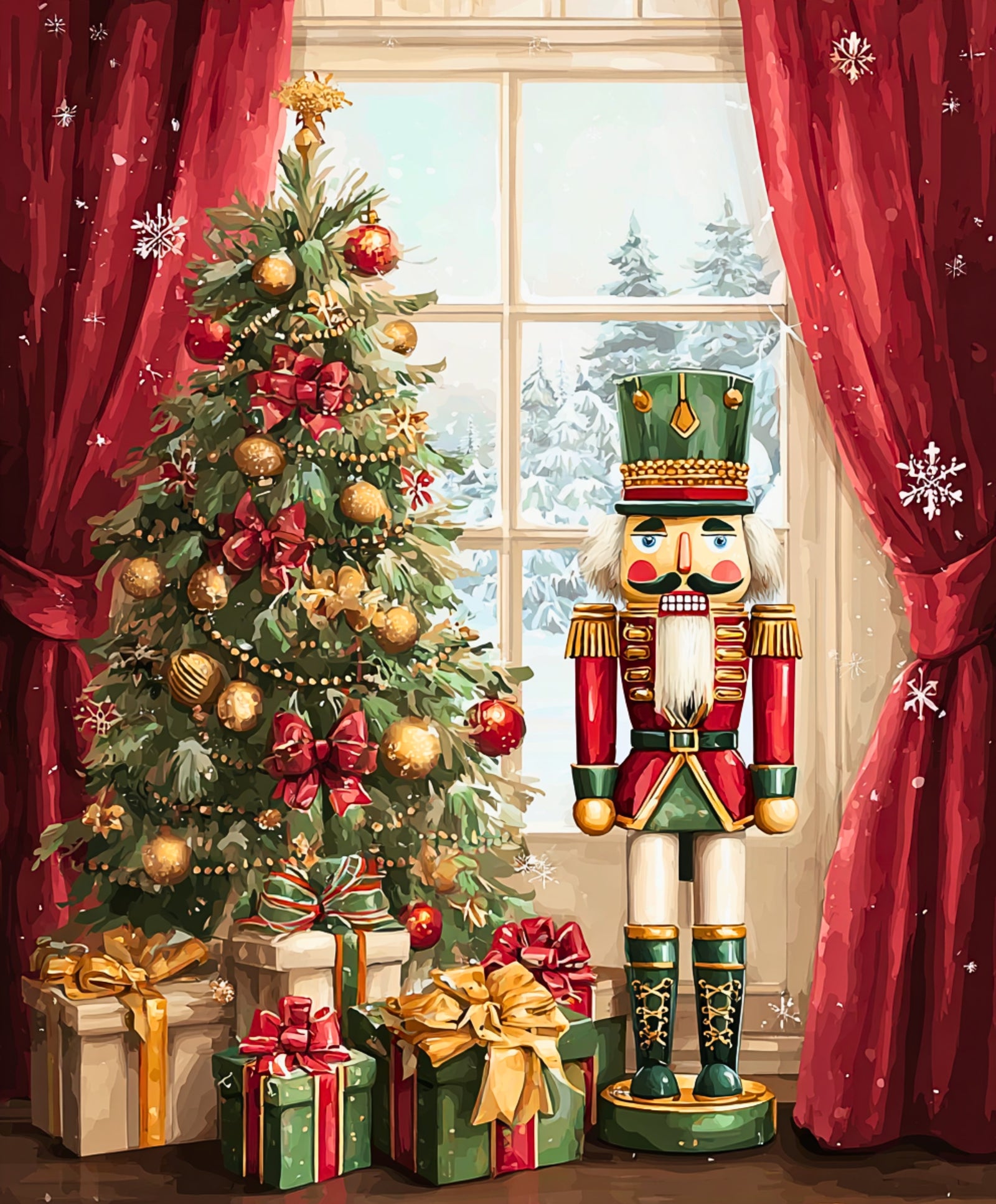 Christmas Nutcracker paint by numbers artwork