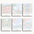 Tokyo travel poster mini paint by numbers collection