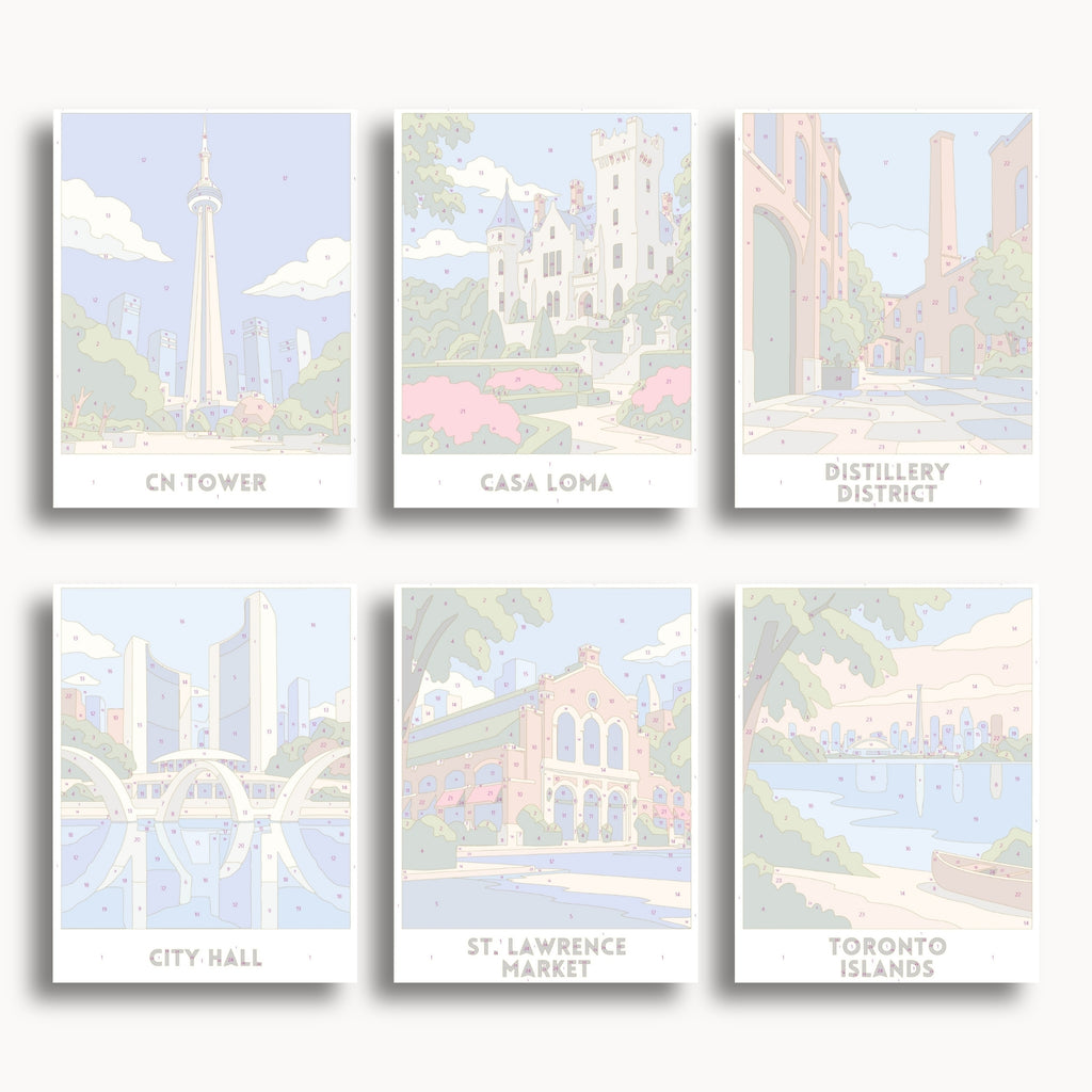 Toronto travel poster mini paint by numbers collection