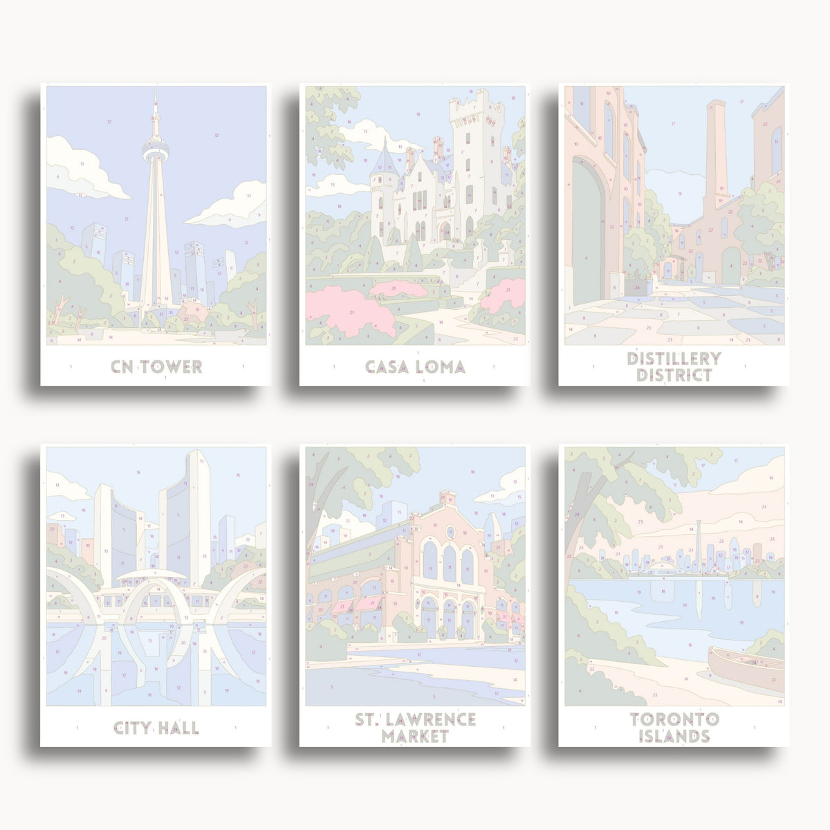 Toronto travel poster mini paint by numbers collection