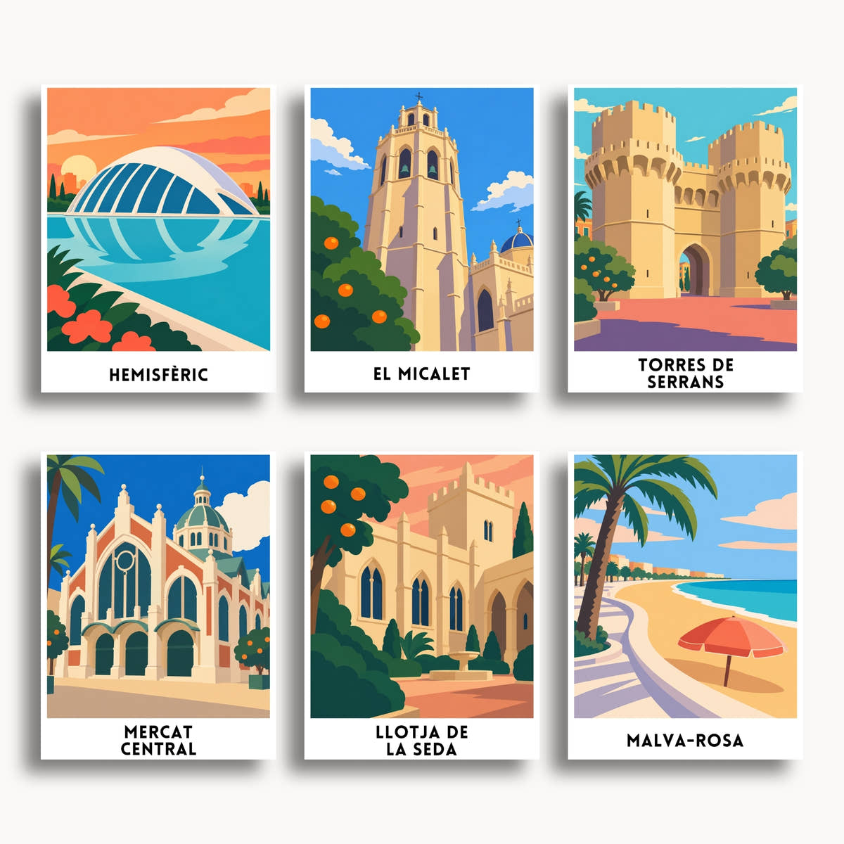 Valencia travel poster mini paint by numbers collection
