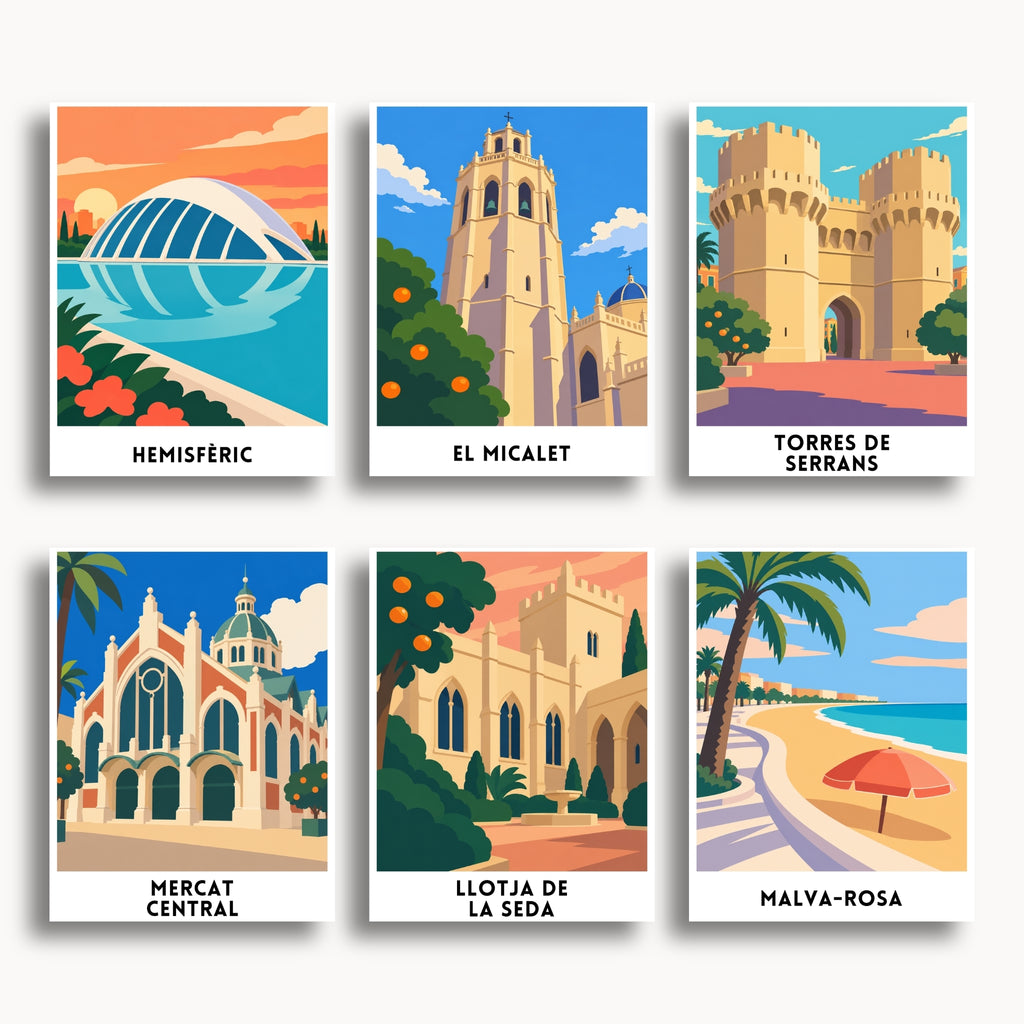 Valencia travel poster mini paint by numbers collection