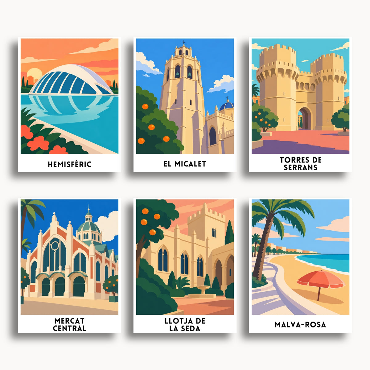 Valencia travel poster mini paint by numbers collection
