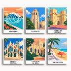 Valencia travel poster mini paint by numbers collection