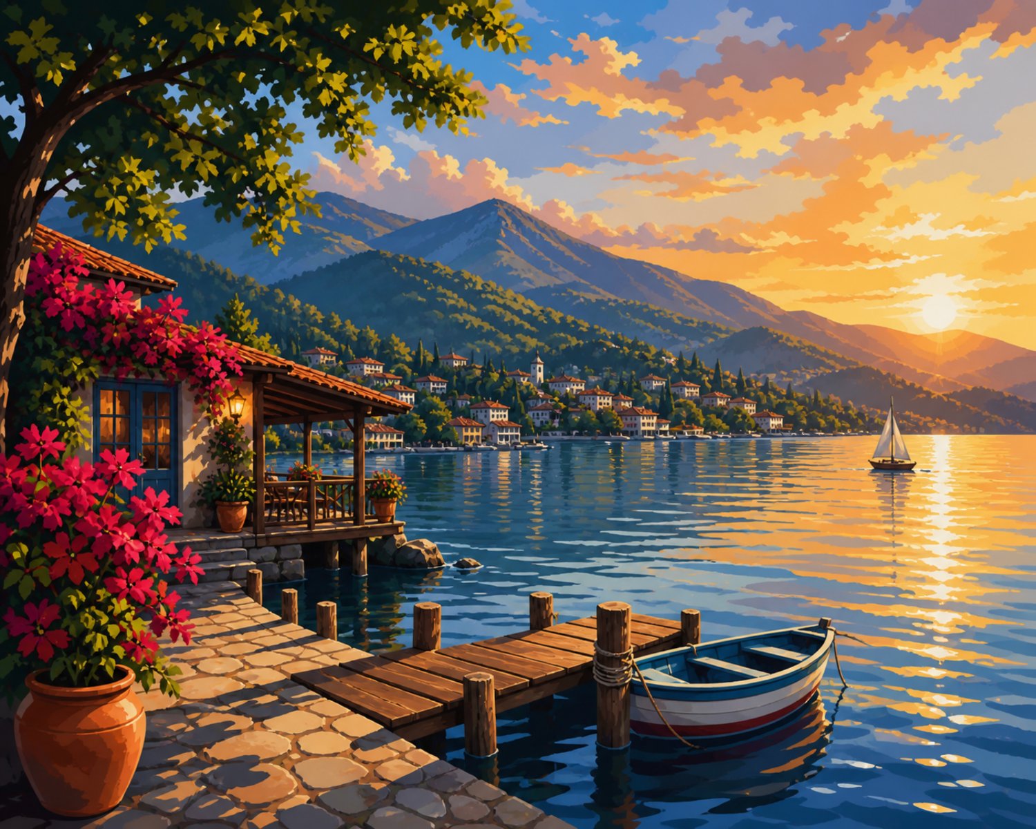 Atardecer junto al lago