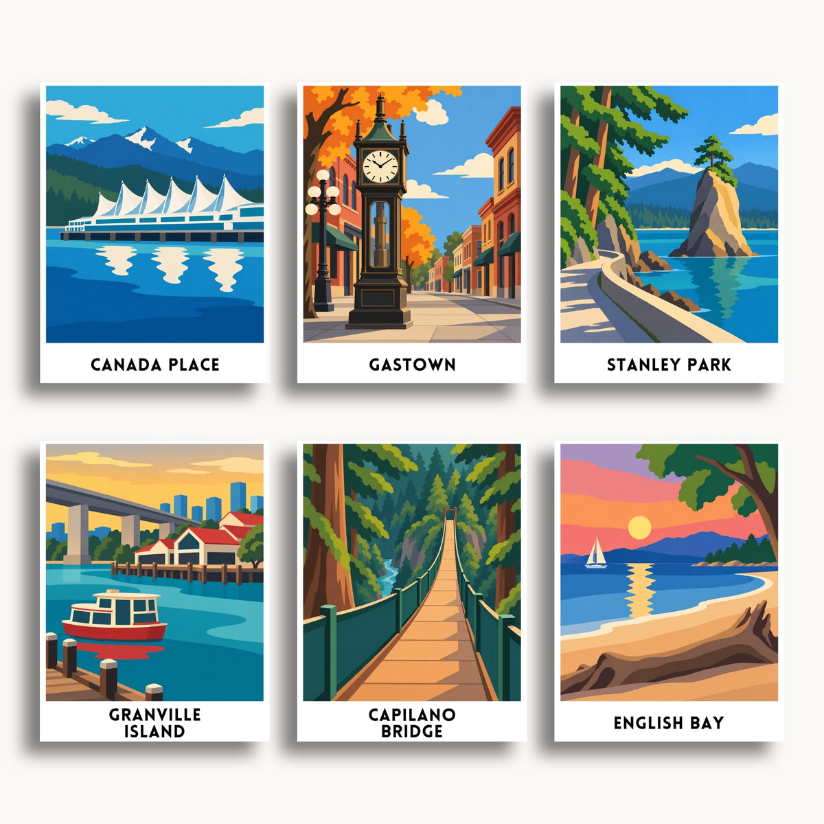 Vancouver travel poster mini paint by numbers collection