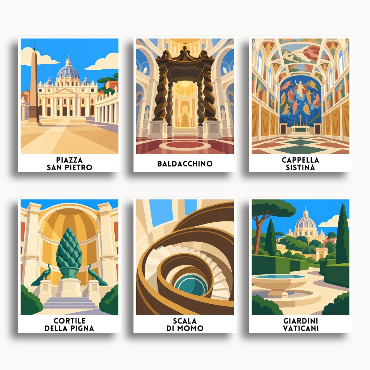 Vatican City travel poster mini paint by numbers collection