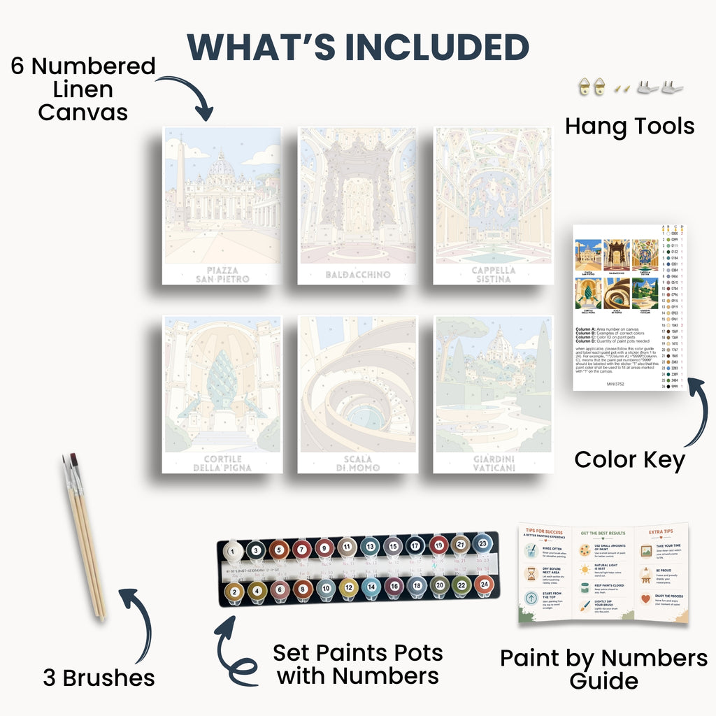 Vatican City travel poster mini paint by numbers collection