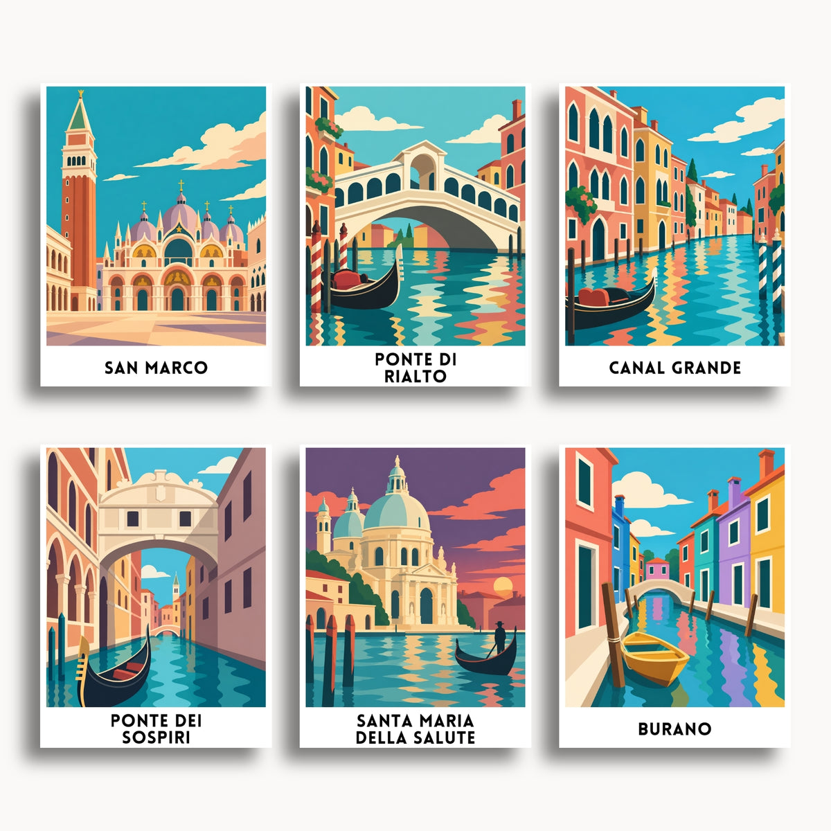 Venice travel poster mini paint by numbers collection