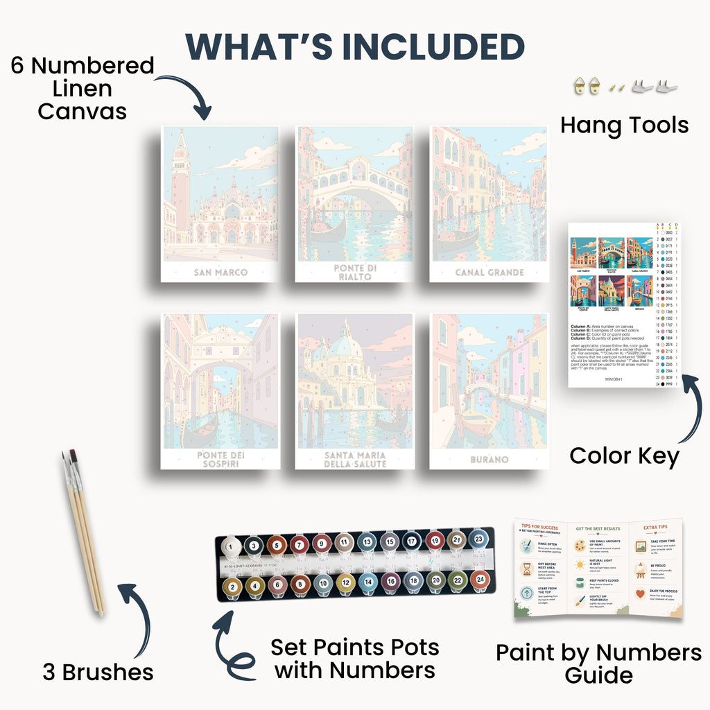 Venice travel poster mini paint by numbers collection