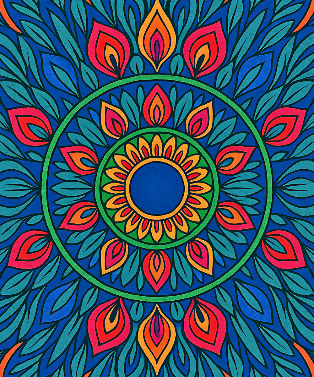 Close-up of the Verdant Fire linen canvas showing detailed numbered sections for easy and precise painting